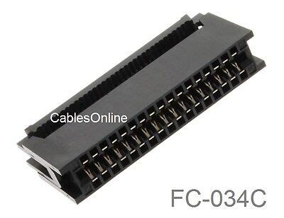 34 Pin Card Edge Female IDC Connector For 2 54mm Pitch Flat Ribbon