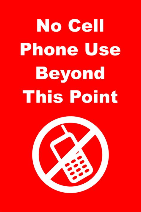 No Cell Phone Use Beyond This Point 8 X 12 Engraved Sign HC Brands