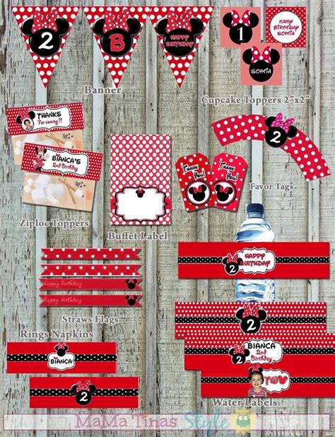 Mama Tinas Style Etiquetas Minnie Mouse Rosa