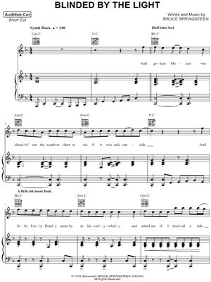 "Blinded by the Light" Sheet Music - 6 Arrangements Available Instantly - Musicnotes