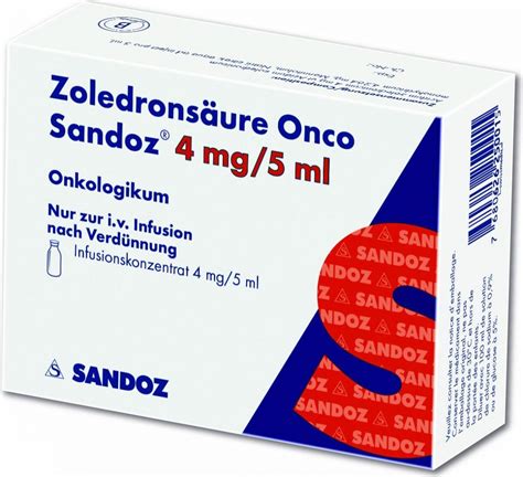 Zoledronsäure Onco Sandoz 4mg5ml Durchstechflasche 5ml In Der Adler