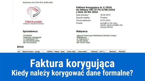 Czas Na Wystawienie Faktury Koryguj Cej