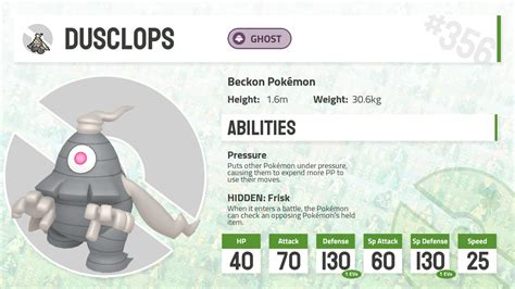 #0356 Dusclops - Pokecharms PokéDex