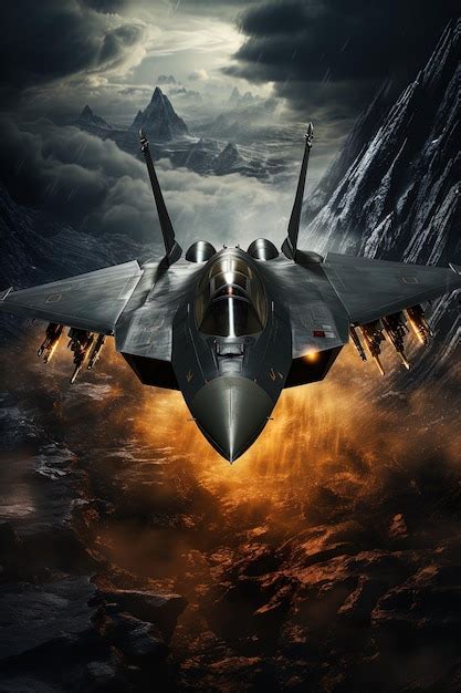 Premium AI Image | Fighter jet in action Fighter jet fighter flying in ...