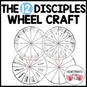 The 12 Disciples Wheel Craft, Bible Activity for Kids, Sunday School ...