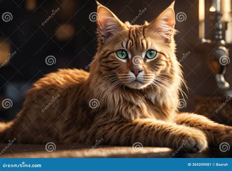 Purebred Cat of the Ashera Breed Stock Illustration - Illustration of ...