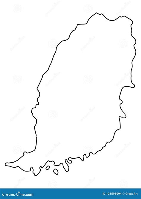 Grenada Outline Map Vector Illustration Stock Vector - Illustration of ...