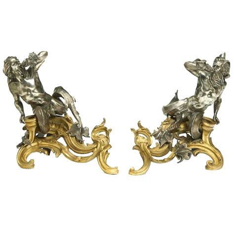 Fabulous Pair Of Th Century Louis Xv Style D Ore Bronze Chenets For