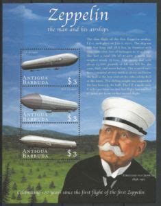 Stamp Zeppelin The Man And His Airships Antigua And Barbuda