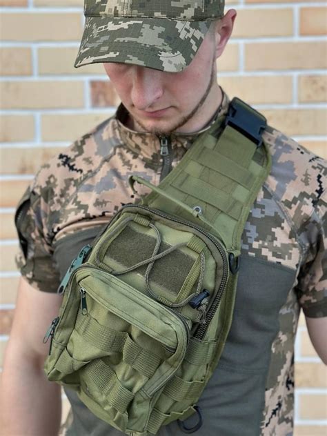 Военная барсетка олива с системой молли мужская сумка через плечо с ...