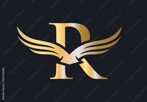 R Letter Wing Logo Design. Initial Flying Wing R Letter Logo. Letter R ...