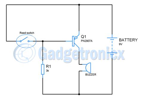 Thief Door Alarm Using A Transistor Gadgetronicx Transistors Door Alarms Alarm