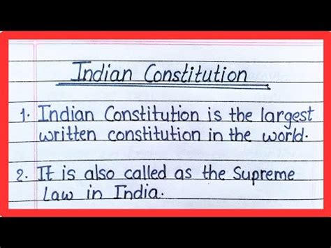 Lines On Constitution Of India In English Constitution Of India