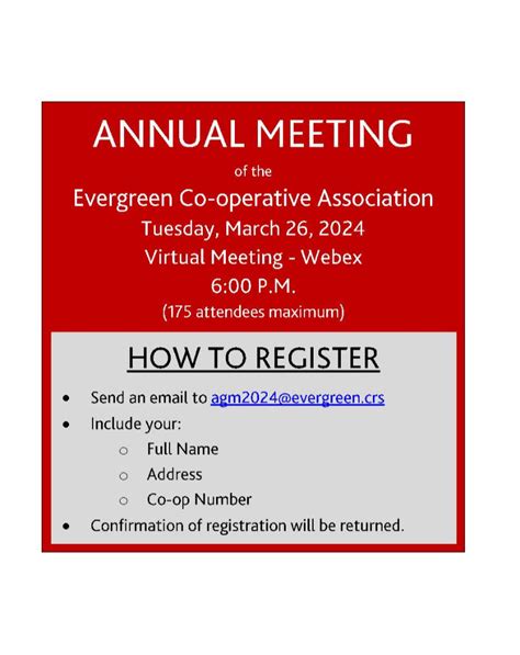 2024 Annual General Meeting Evergreen Co Op