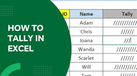 How To Tally In Excel Step By Step Guide Earn And Excel