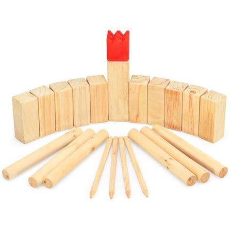 Costway Jeu Kubb En Bois Pour Joueurs Jeu D Adresse Familles