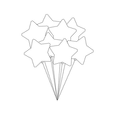 Star balloon tracing worksheet for kids 9459998 Vector Art at Vecteezy