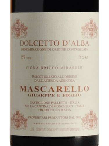 Mascarello Giuseppe E Figlio Dolcetto D Alba Bricco Mirasole Vivino Us