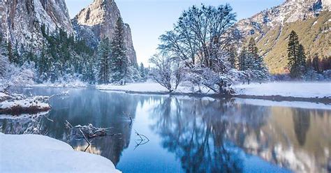 Fresh Snow Along The Merced River Yosemite Ca [oc][4699x3133] Imgur