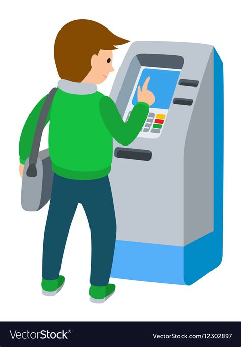 Man Using Atm Machine Royalty Free Vector Image