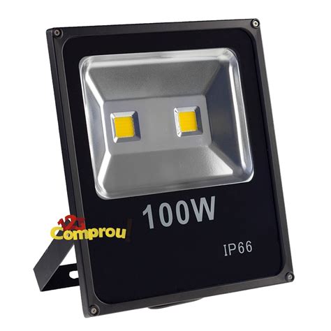 Refletor Holofote Led Branco Quente 100w Bivolt Prova D água R 84 49