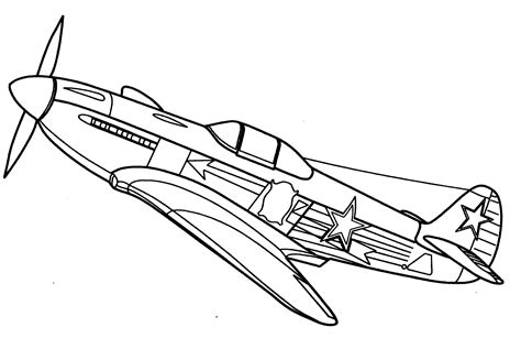 Fighter Aircraft Coloring Pages War Drawing Airplane Colouring Drawings