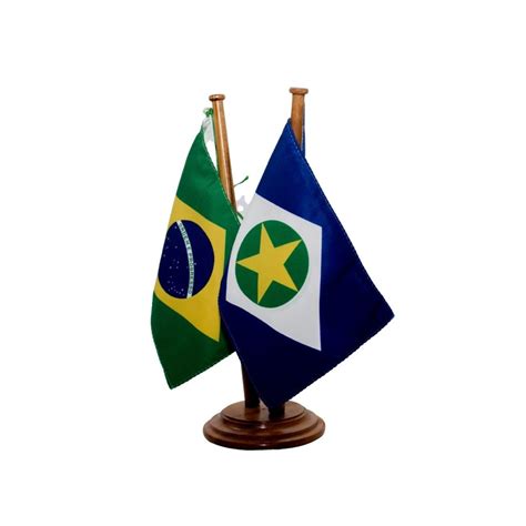 Bandeira De Mesa Brasil E Mato Grosso 12x17cm 203275 Elo7