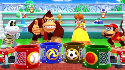 Super Mario Party Minigames Diddy Kong Vs Dry Bones Vs Daisy Vs