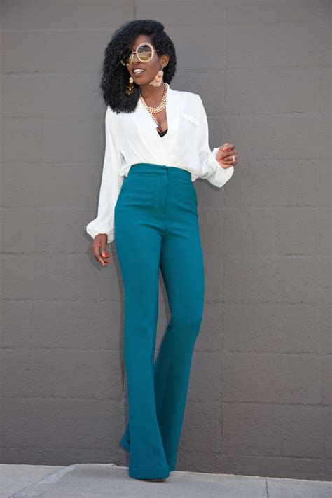 Style Pantry Long Sleeve Faux Wrap Blouse Wide Leg Trousers