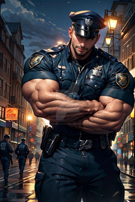 Muscle Police Patrol Ai Art By Yuliang Wu By Yuliangwuartgallery On