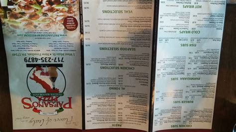 Menu At Paesanos Pizza Italian Restaurant New Freedom 1 W Main St