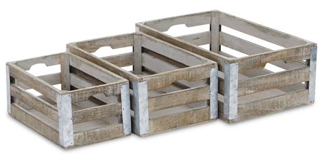 Rosalind Wheeler Slatted Piece Solid Wood Crate Set Reviews Wayfair