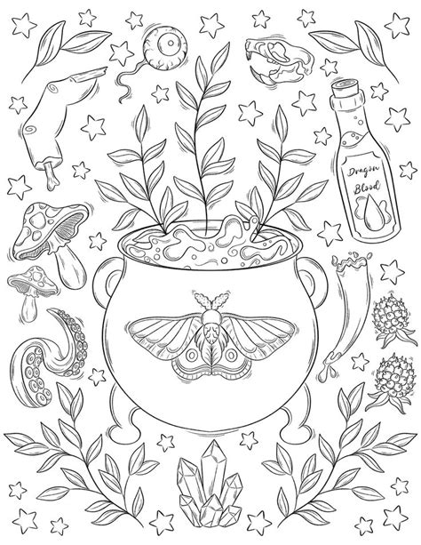 Witch Coloring Pages Vol 2 Crystal Coloring Page Witch Coloring Book