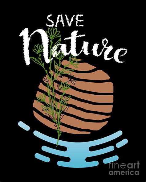 Save Nature Minimal Illustration, White Version Drawing by Mounir ...