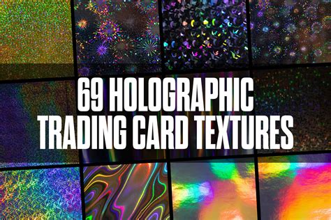 69 Holographic Trading Card Textures Photoshop Graphics Creative Market