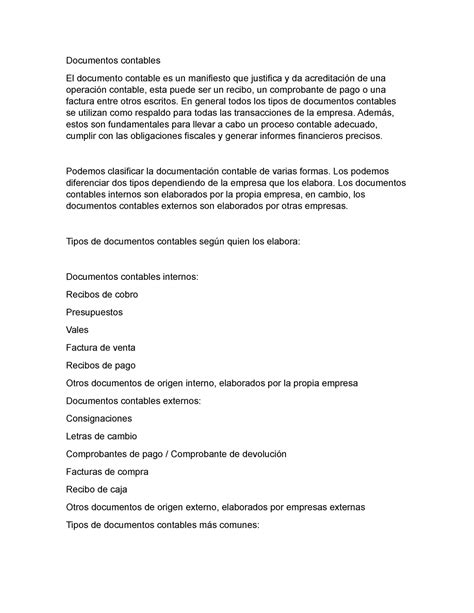 Documentos Contables En General Todos Los Tipos De Documentos