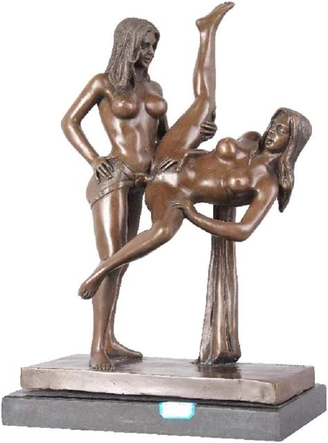 Amazon de Bronze Künstler Kunst Decor Nackt Sexy Mädchen Und Mädchen