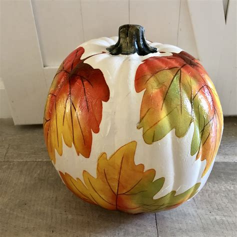 Fall Napkin Decoupage Pumpkins For Thanksgiving Handmade Happy Hour