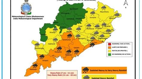 Imd Issues Orange Warning For Heavy To Very Heavy Rainfall In 7 Odisha