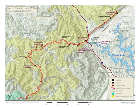 The Cumberland Trail North Cumberland Wma Cove Lake Map By Tennessee State Parks Avenza Maps