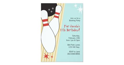 Bowling Themed Birthday Party Invitations