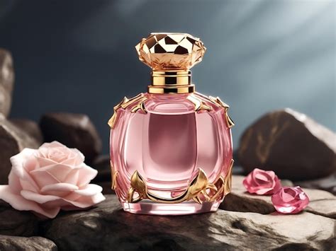 Premium Photo 3d Generic Luxury Roses Perfume Mockup Glass Bottle