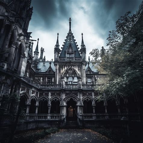 Premium Ai Image Colorful Gloomy Gothic Castle High Quality Photo