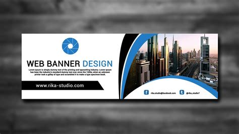 Cara Membuat Banner Dengan Photoshop Business Banner Design Youtube