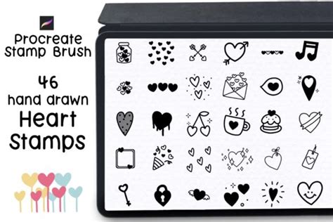 Procreate Stamp Cute Elements Graphic By Jyllyco Creative Fabrica