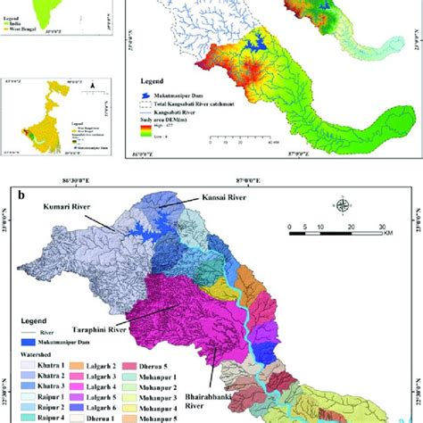 4 A Kangsabati Basin Area Source Authors B Entire Sub Basins In