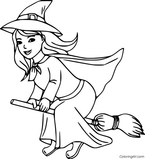 Witch Coloring Page Printable