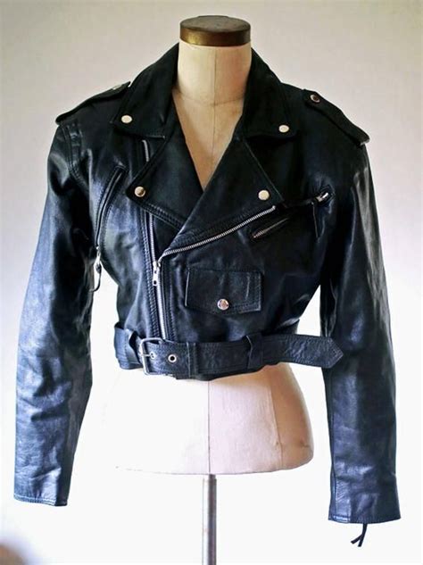 Vintage Wilson Small Medium Black Leather Biker Jacket Motorcycle