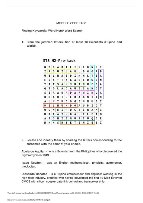 Solution Sts M Pdf Studypool