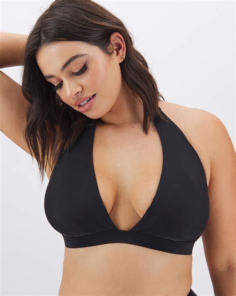 Black Halterneck Bikini Top Simply Be